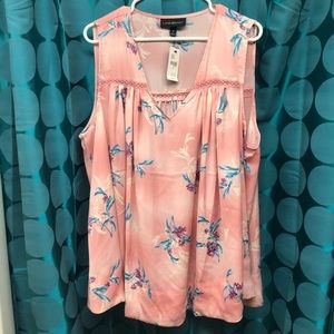 Lane Bryant Pink floral tank top